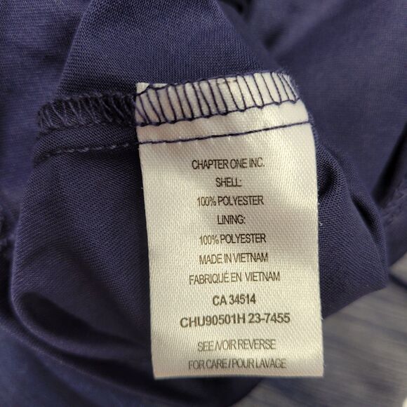 Tamara H. Womens Navy Blue Polka Dot V-neck With Tie Short Sleeve Blouse Medium - Picture 8 of 10